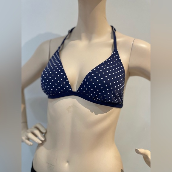 LA VIE EN ROSE | AQUA ~ Polka dot triangle bikini top Size Small - Picture 2 of 7